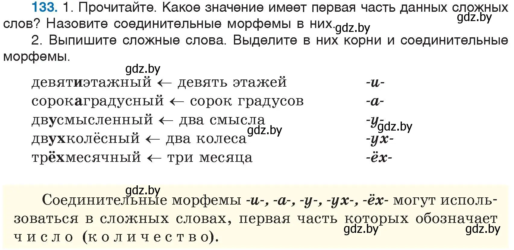 Условие номер 133 (страница 65) гдз по русскому языку 6 класс Мурина, Игнатович, учебник