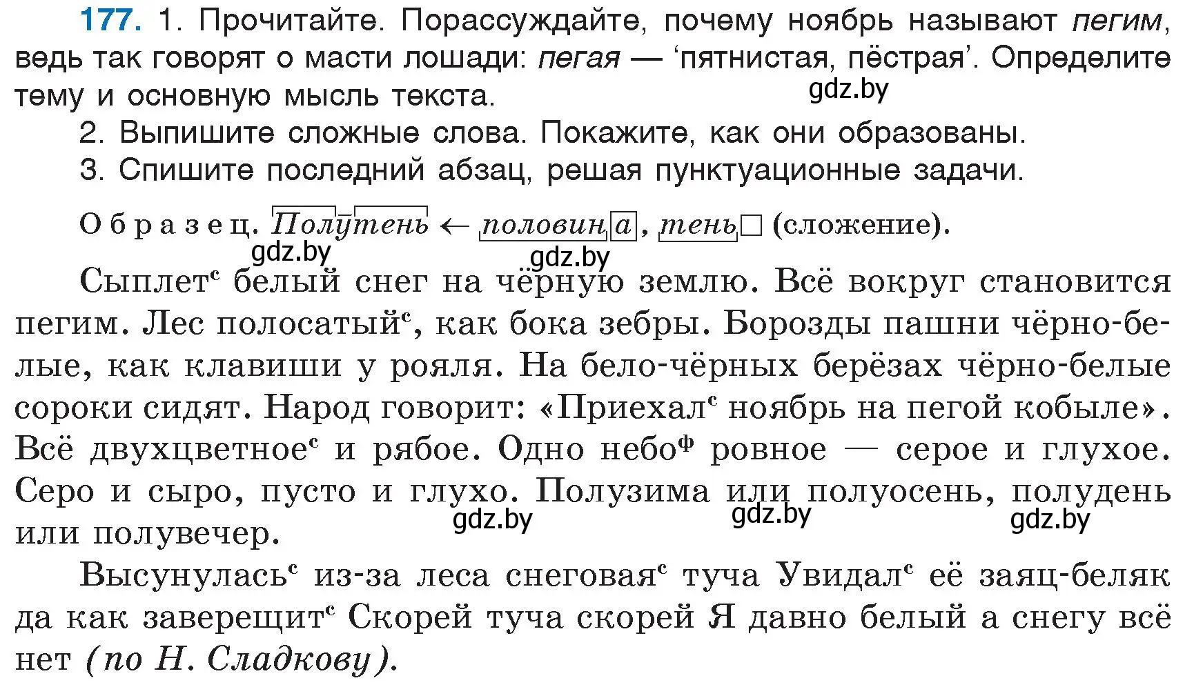 Условие номер 177 (страница 82) гдз по русскому языку 6 класс Мурина, Игнатович, учебник