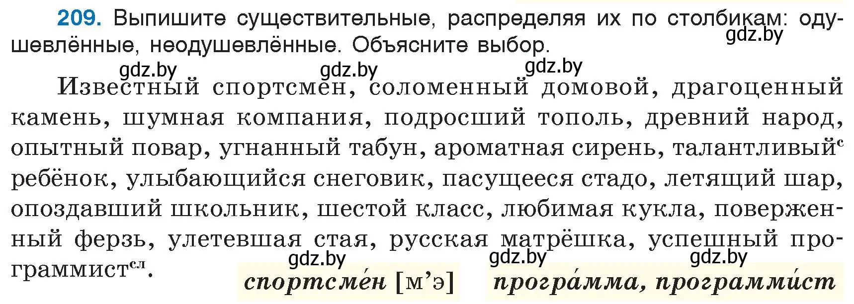 Условие номер 209 (страница 100) гдз по русскому языку 6 класс Мурина, Игнатович, учебник