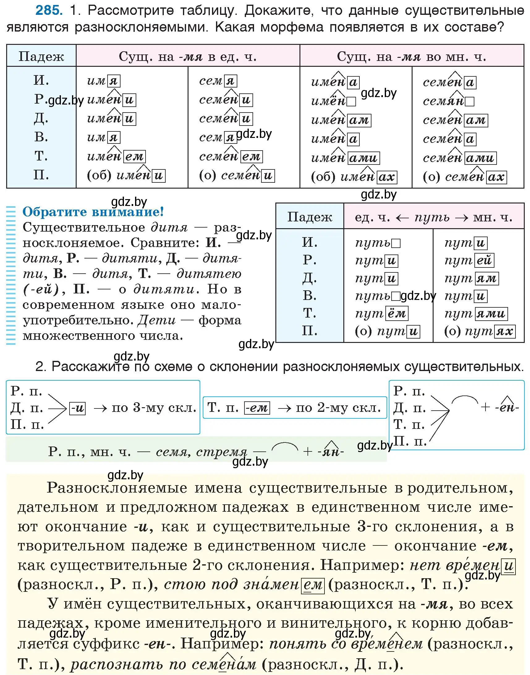 Условие номер 285 (страница 136) гдз по русскому языку 6 класс Мурина, Игнатович, учебник