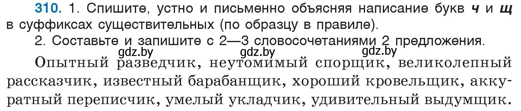 Условие номер 310 (страница 146) гдз по русскому языку 6 класс Мурина, Игнатович, учебник