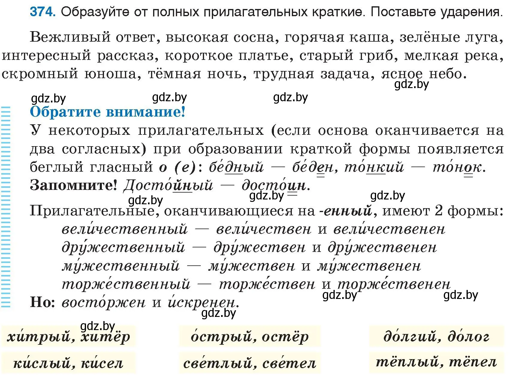 Условие номер 374 (страница 170) гдз по русскому языку 6 класс Мурина, Игнатович, учебник