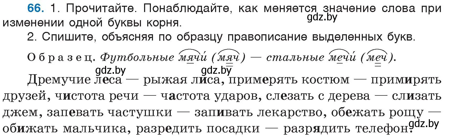 Условие номер 66 (страница 37) гдз по русскому языку 6 класс Мурина, Игнатович, учебник