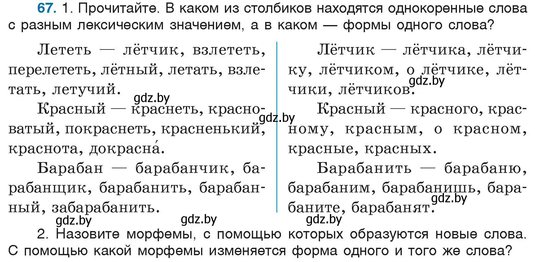 Условие номер 67 (страница 37) гдз по русскому языку 6 класс Мурина, Игнатович, учебник