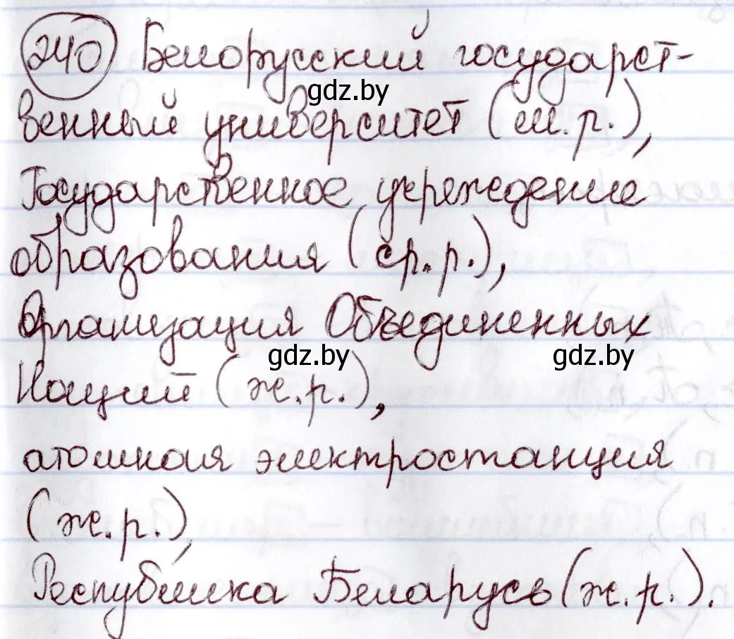 Решение номер 240 (страница 115) гдз по русскому языку 6 класс Мурина, Игнатович, учебник