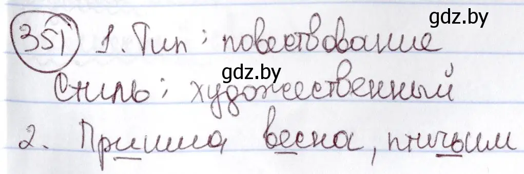 Решение номер 351 (страница 161) гдз по русскому языку 6 класс Мурина, Игнатович, учебник