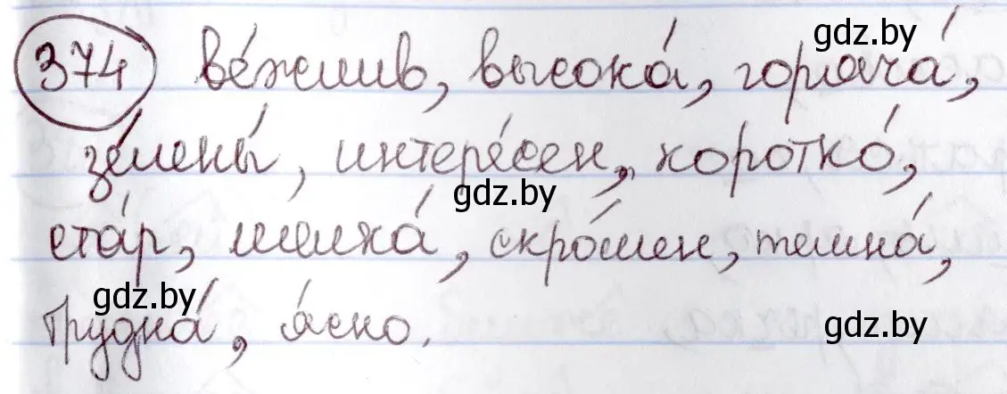 Решение номер 374 (страница 170) гдз по русскому языку 6 класс Мурина, Игнатович, учебник