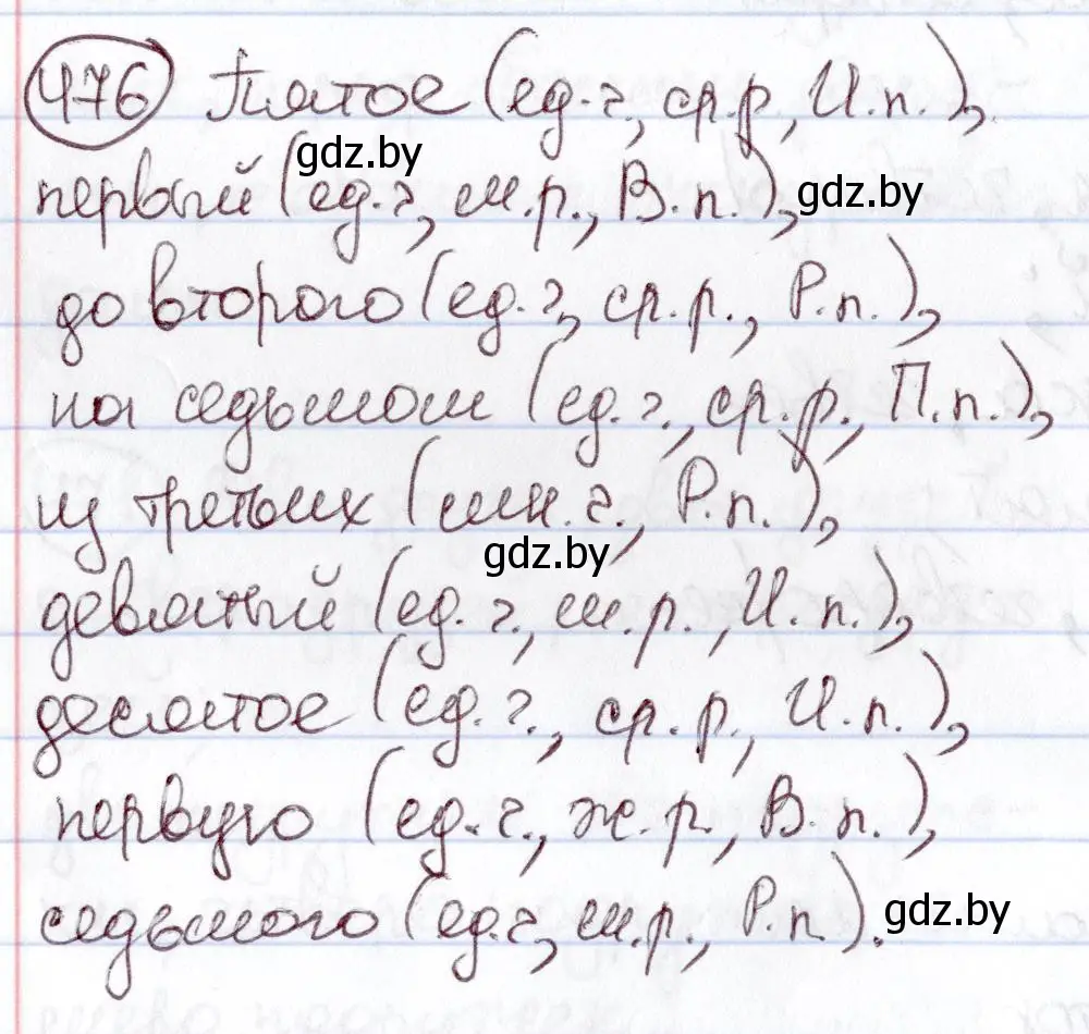 Решение номер 476 (страница 208) гдз по русскому языку 6 класс Мурина, Игнатович, учебник