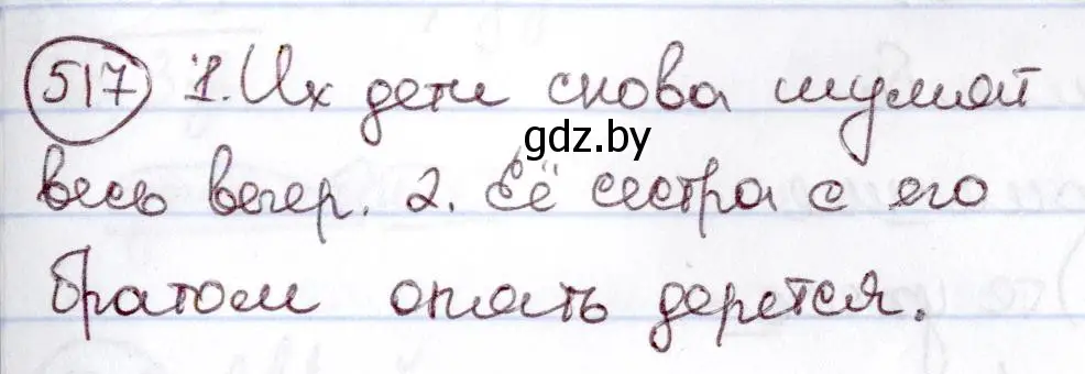 Решение номер 517 (страница 220) гдз по русскому языку 6 класс Мурина, Игнатович, учебник