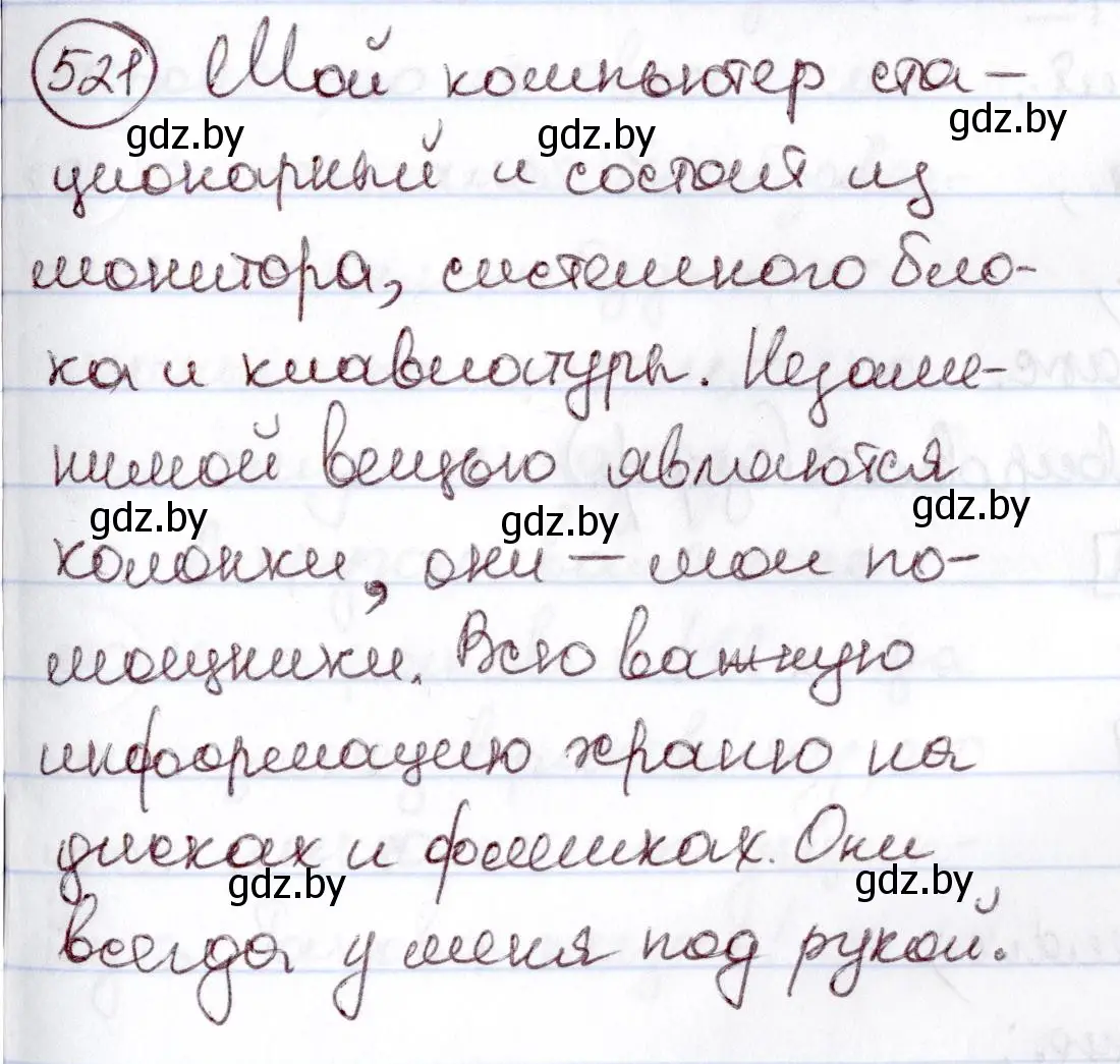 Решение номер 521 (страница 221) гдз по русскому языку 6 класс Мурина, Игнатович, учебник