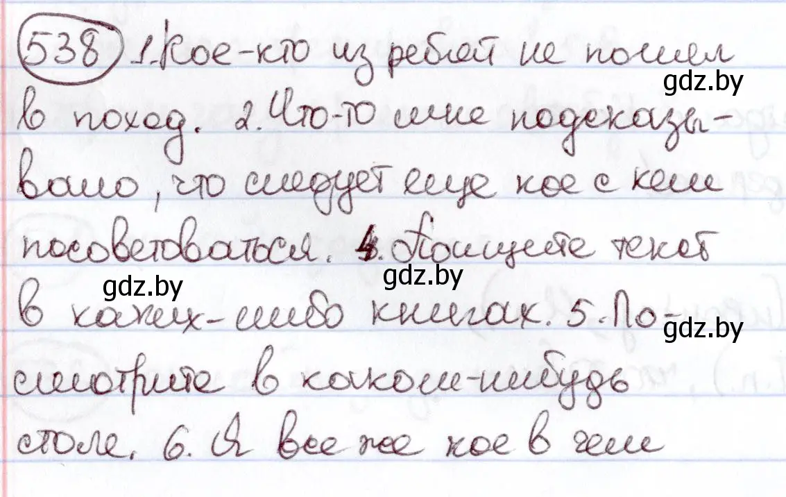 Решение номер 538 (страница 227) гдз по русскому языку 6 класс Мурина, Игнатович, учебник