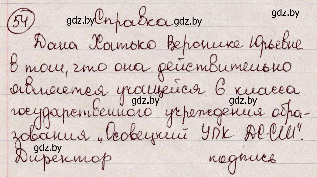 Решение номер 54 (страница 32) гдз по русскому языку 6 класс Мурина, Игнатович, учебник