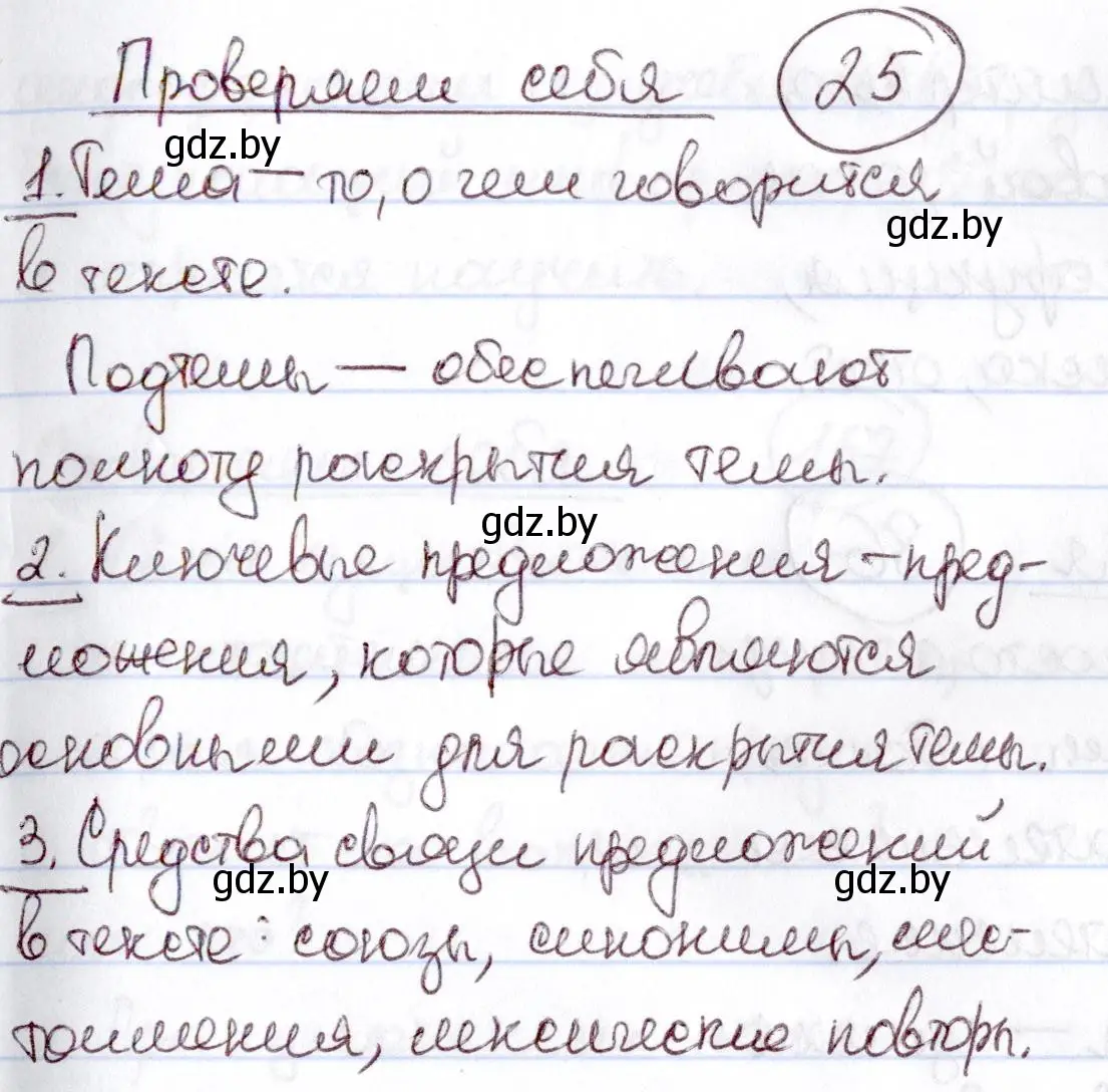 Решение  проверяем себя (страница 25) гдз по русскому языку 6 класс Мурина, Игнатович, учебник