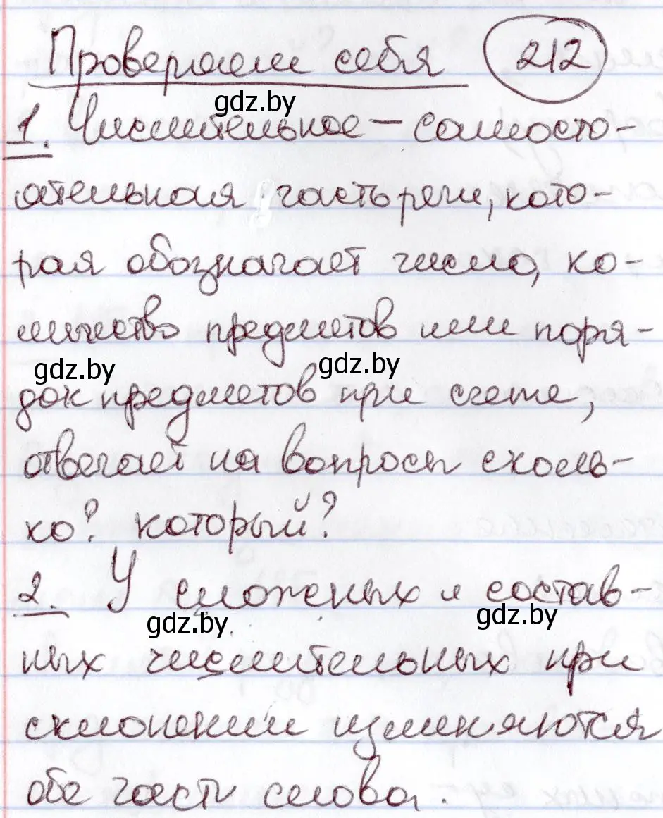 Решение  проверяем себя (страница 212) гдз по русскому языку 6 класс Мурина, Игнатович, учебник