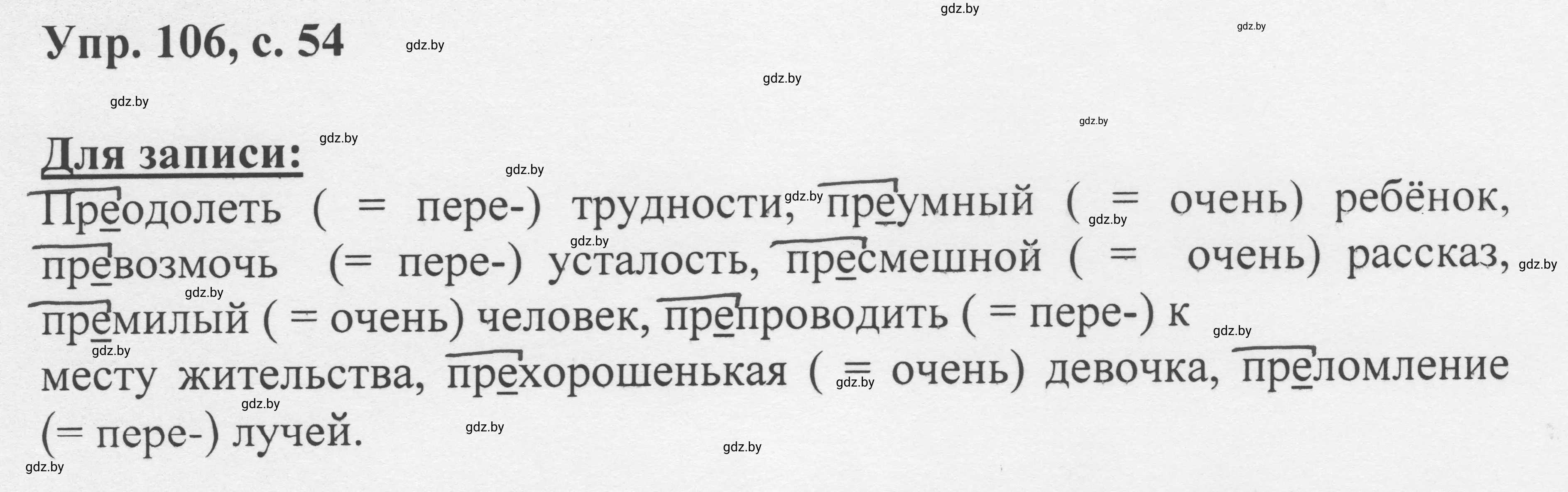 Решение 2. номер 106 (страница 54) гдз по русскому языку 6 класс Мурина, Игнатович, учебник