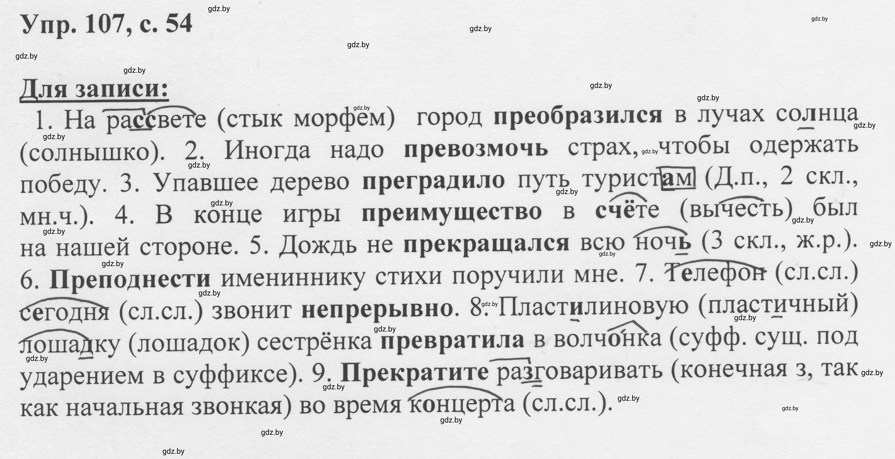 Решение 2. номер 107 (страница 54) гдз по русскому языку 6 класс Мурина, Игнатович, учебник