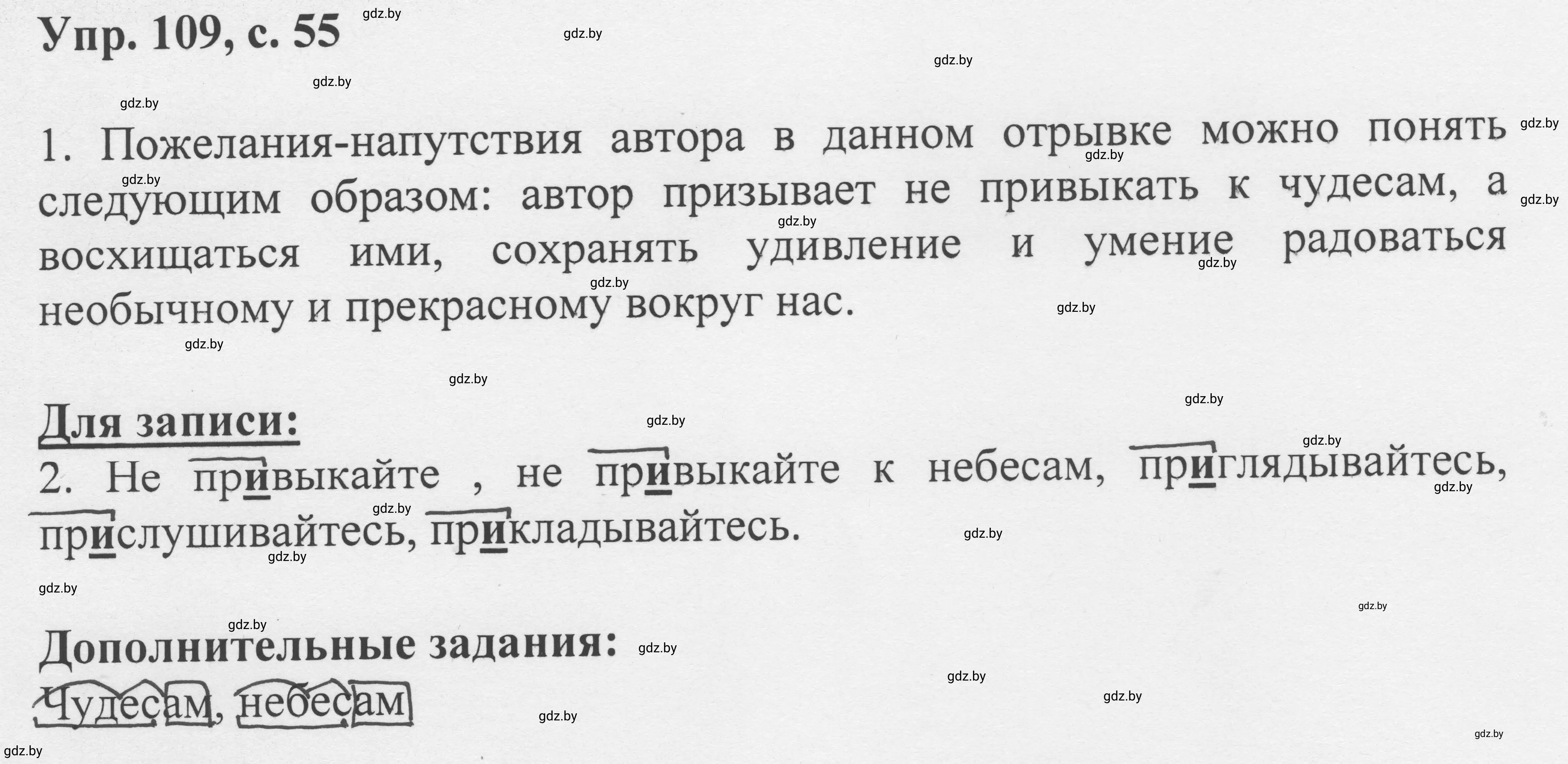 Решение 2. номер 109 (страница 55) гдз по русскому языку 6 класс Мурина, Игнатович, учебник