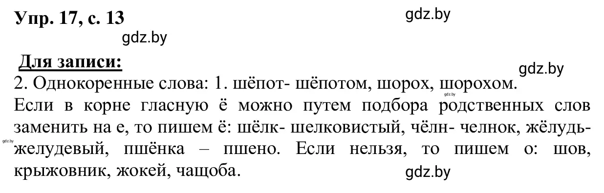 Решение 2. номер 17 (страница 13) гдз по русскому языку 6 класс Мурина, Игнатович, учебник