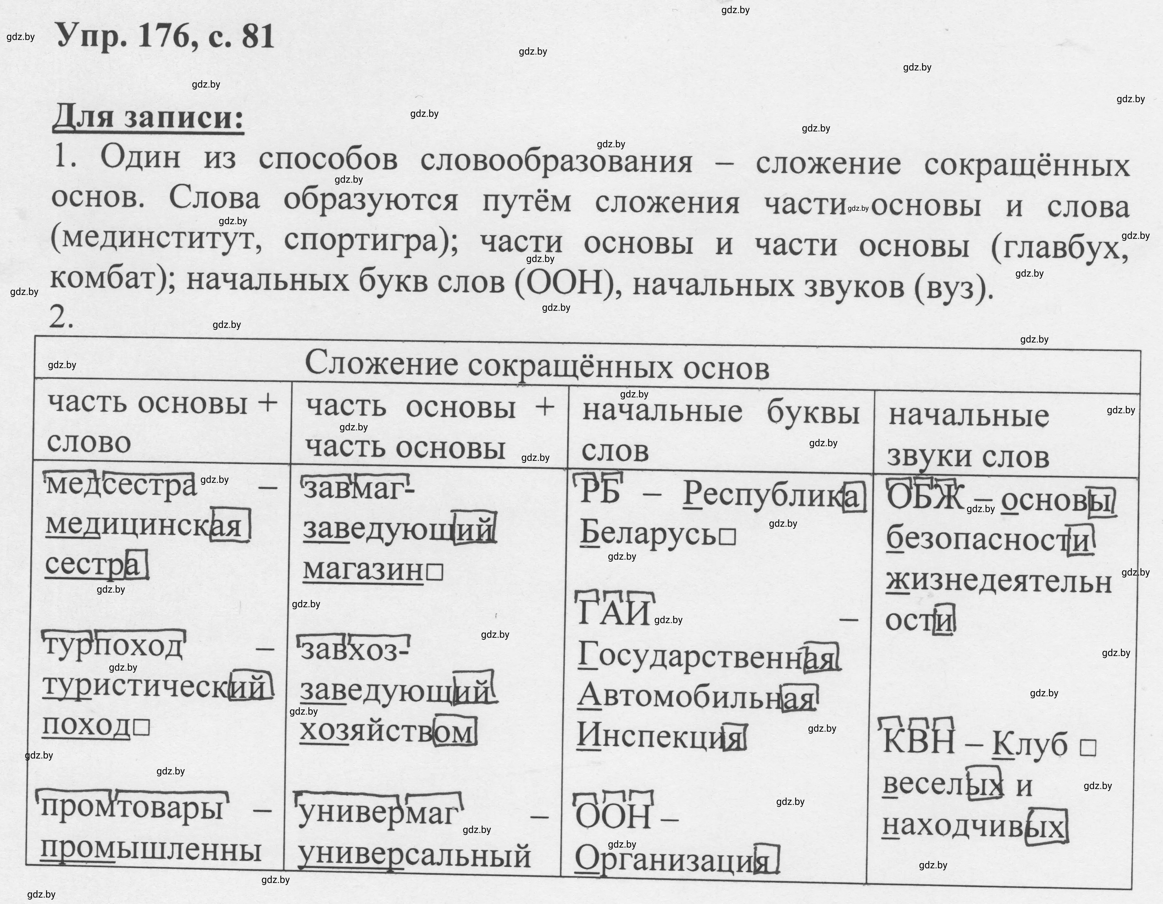 Решение 2. номер 176 (страница 81) гдз по русскому языку 6 класс Мурина, Игнатович, учебник