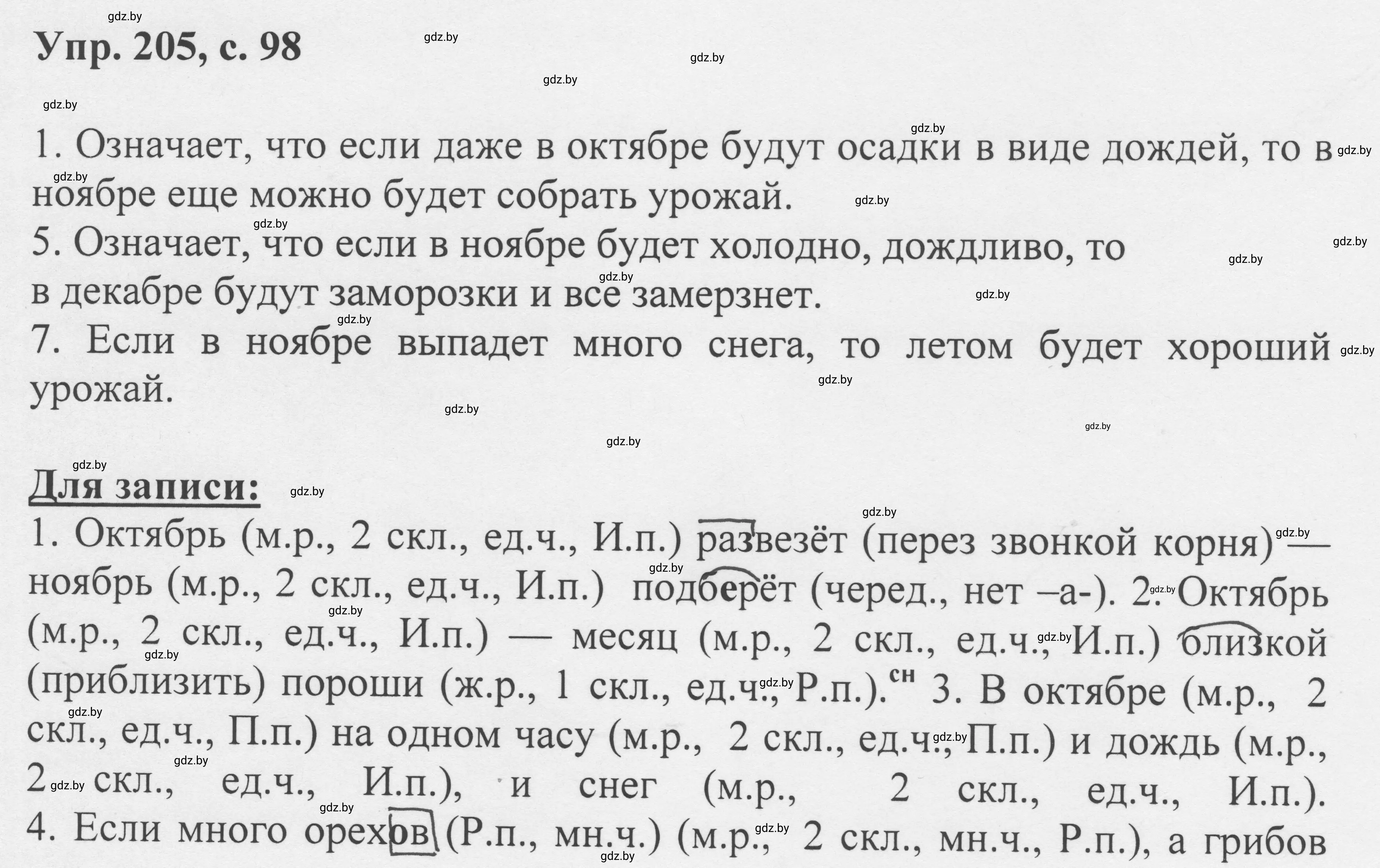 Решение 2. номер 205 (страница 98) гдз по русскому языку 6 класс Мурина, Игнатович, учебник