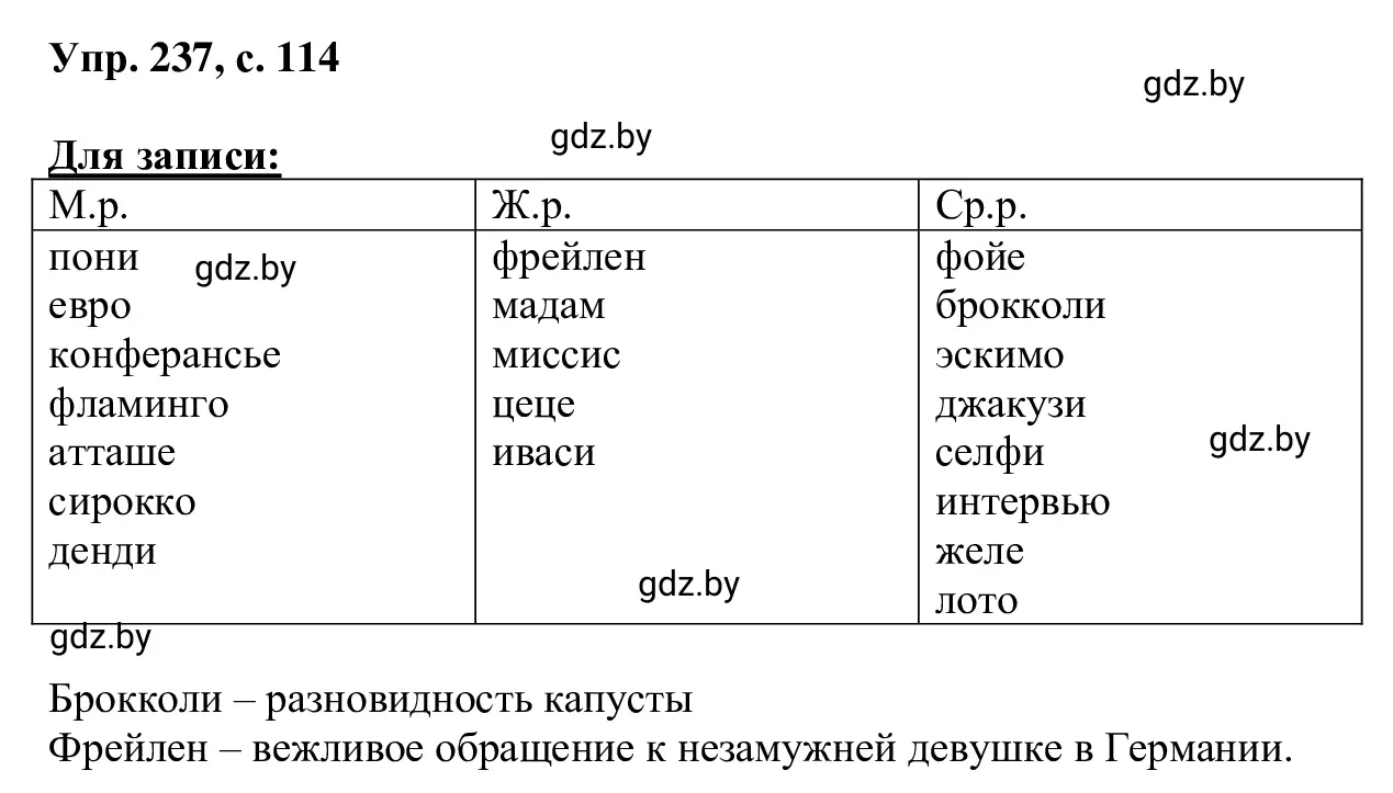 Решение 2. номер 237 (страница 114) гдз по русскому языку 6 класс Мурина, Игнатович, учебник