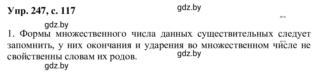 Решение 2. номер 247 (страница 117) гдз по русскому языку 6 класс Мурина, Игнатович, учебник