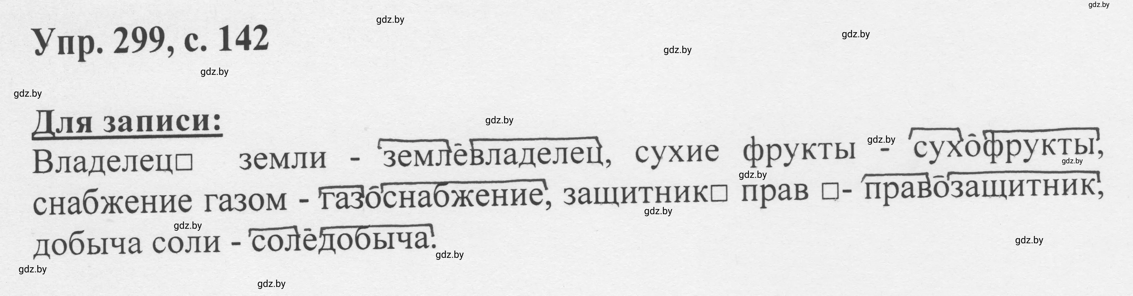 Решение 2. номер 299 (страница 142) гдз по русскому языку 6 класс Мурина, Игнатович, учебник