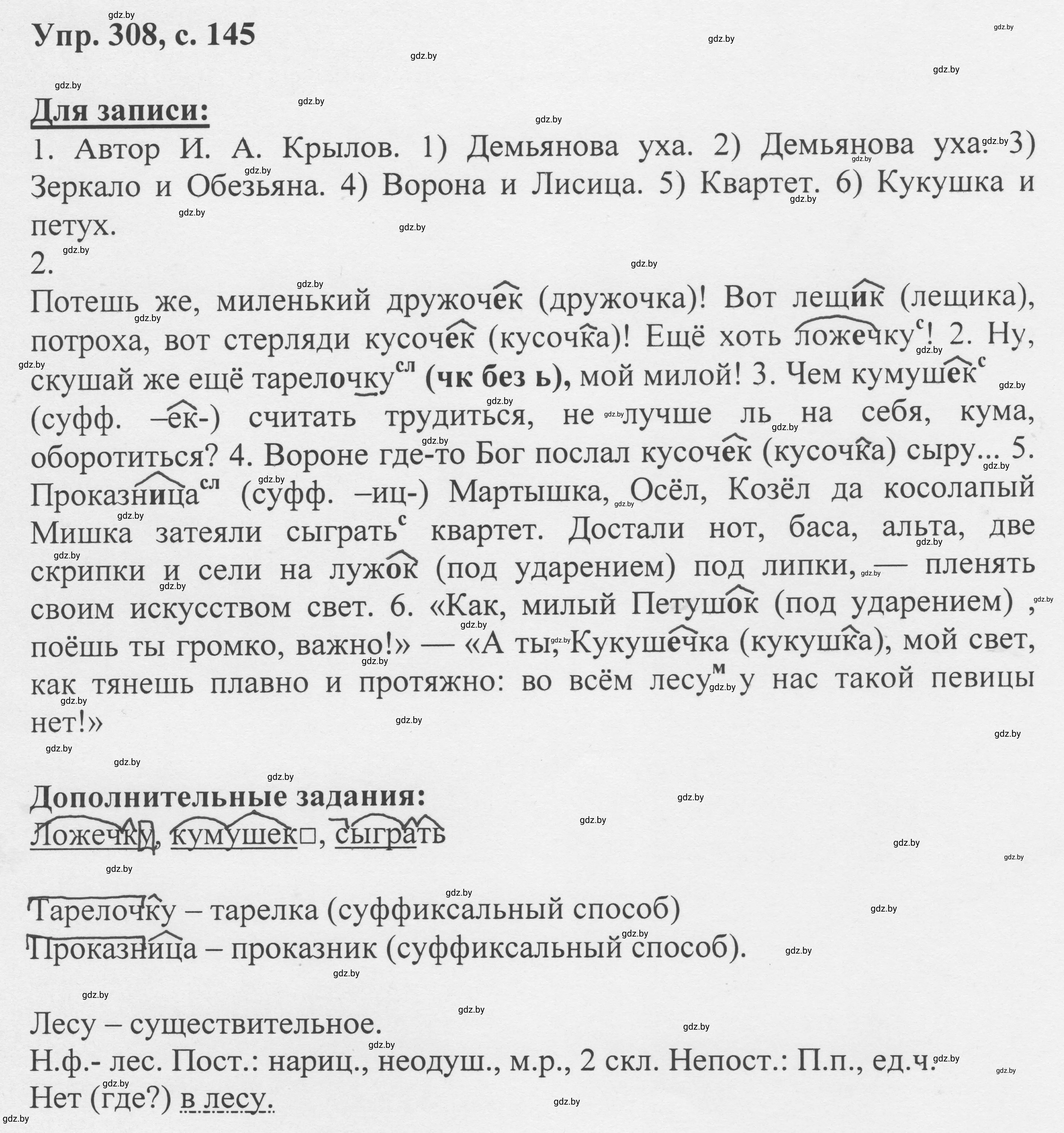 Решение 2. номер 308 (страница 145) гдз по русскому языку 6 класс Мурина, Игнатович, учебник