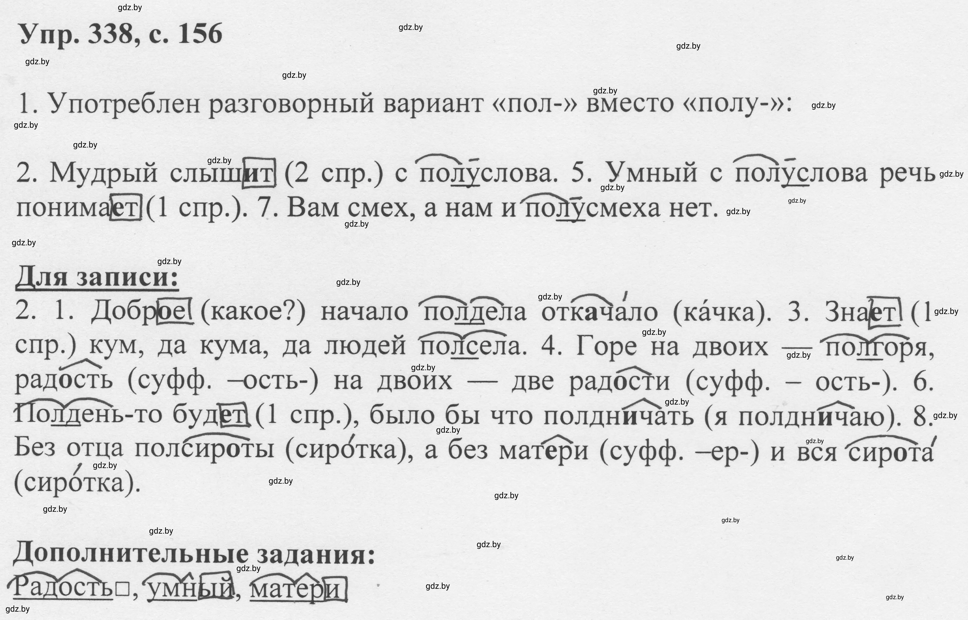 Решение 2. номер 338 (страница 156) гдз по русскому языку 6 класс Мурина, Игнатович, учебник