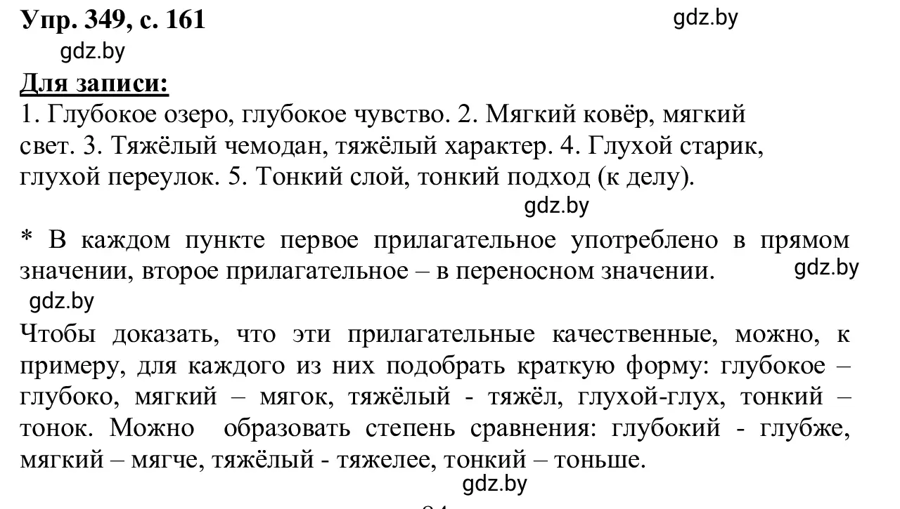 Решение 2. номер 349 (страница 161) гдз по русскому языку 6 класс Мурина, Игнатович, учебник