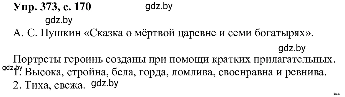 Решение 2. номер 373 (страница 170) гдз по русскому языку 6 класс Мурина, Игнатович, учебник