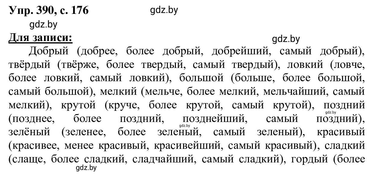 Решение 2. номер 390 (страница 176) гдз по русскому языку 6 класс Мурина, Игнатович, учебник