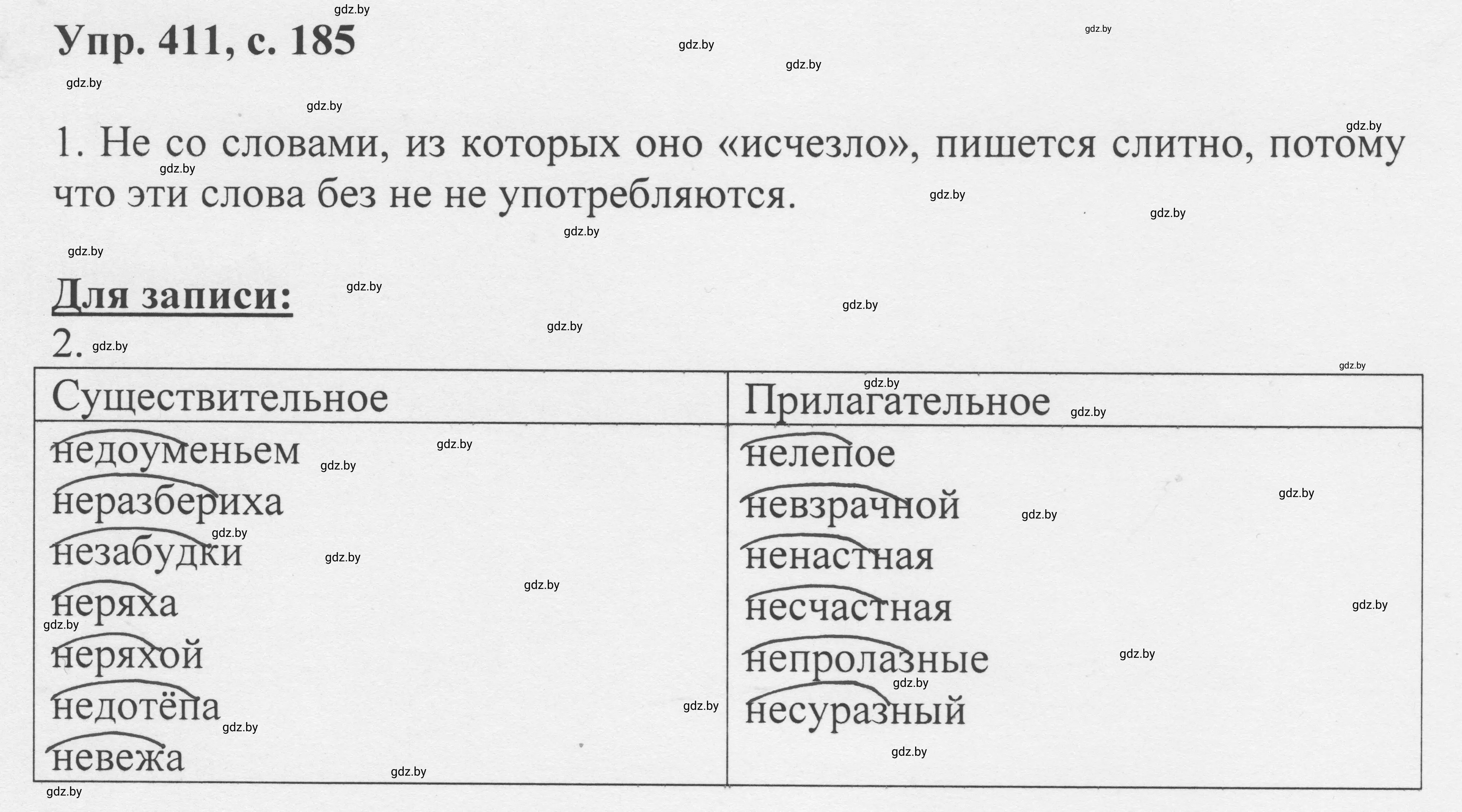 Решение 2. номер 411 (страница 185) гдз по русскому языку 6 класс Мурина, Игнатович, учебник