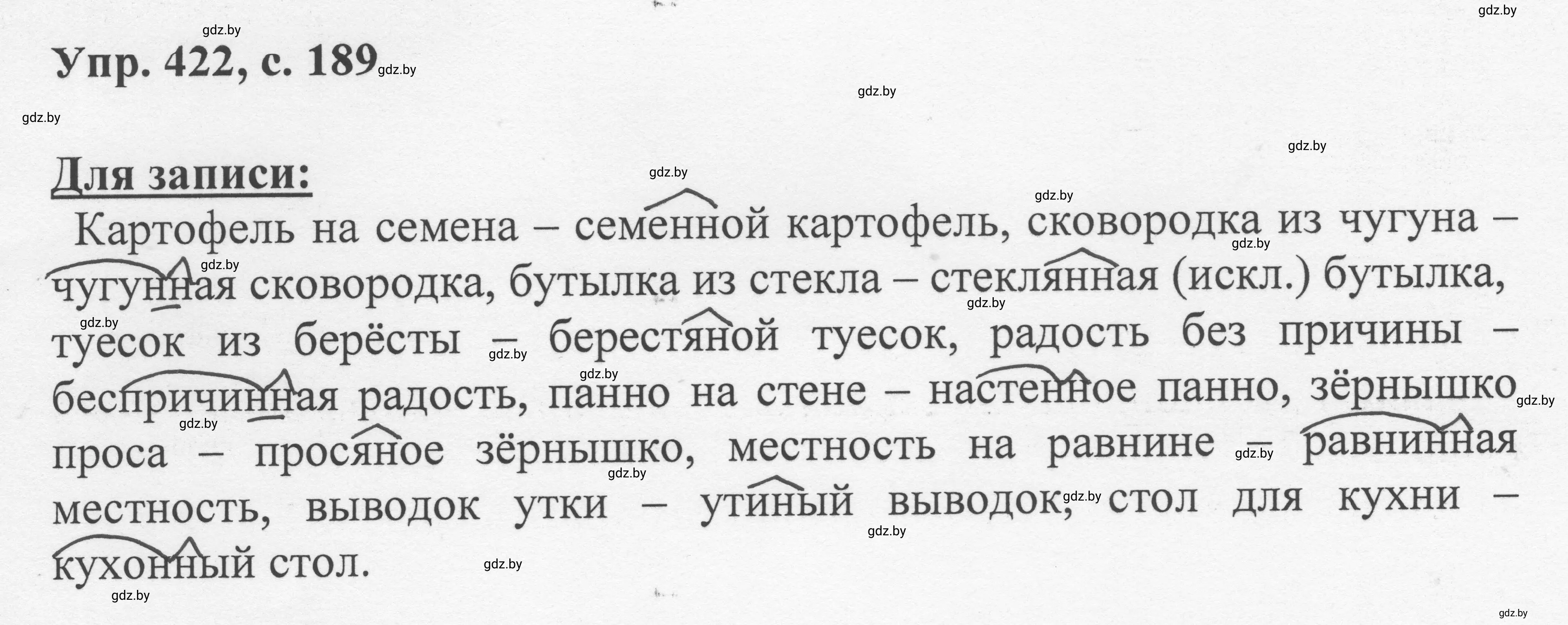 Решение 2. номер 422 (страница 189) гдз по русскому языку 6 класс Мурина, Игнатович, учебник