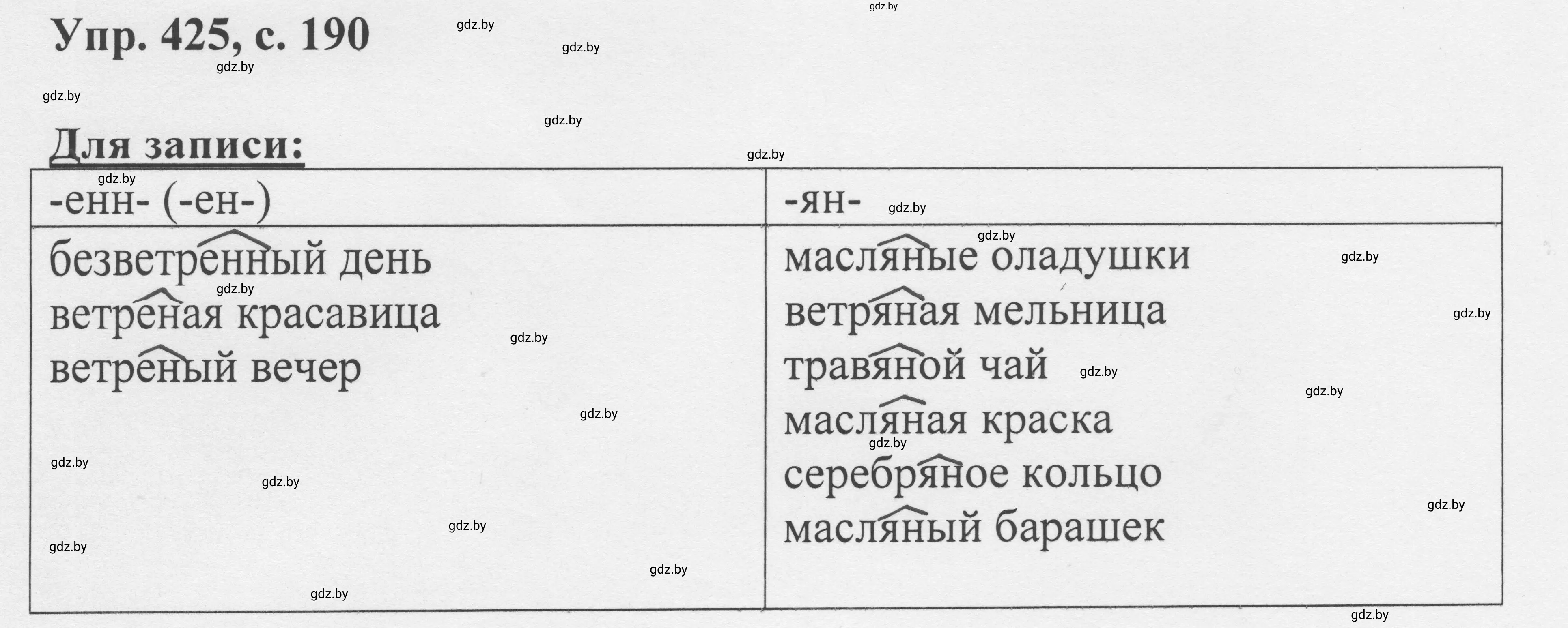 Решение 2. номер 425 (страница 190) гдз по русскому языку 6 класс Мурина, Игнатович, учебник