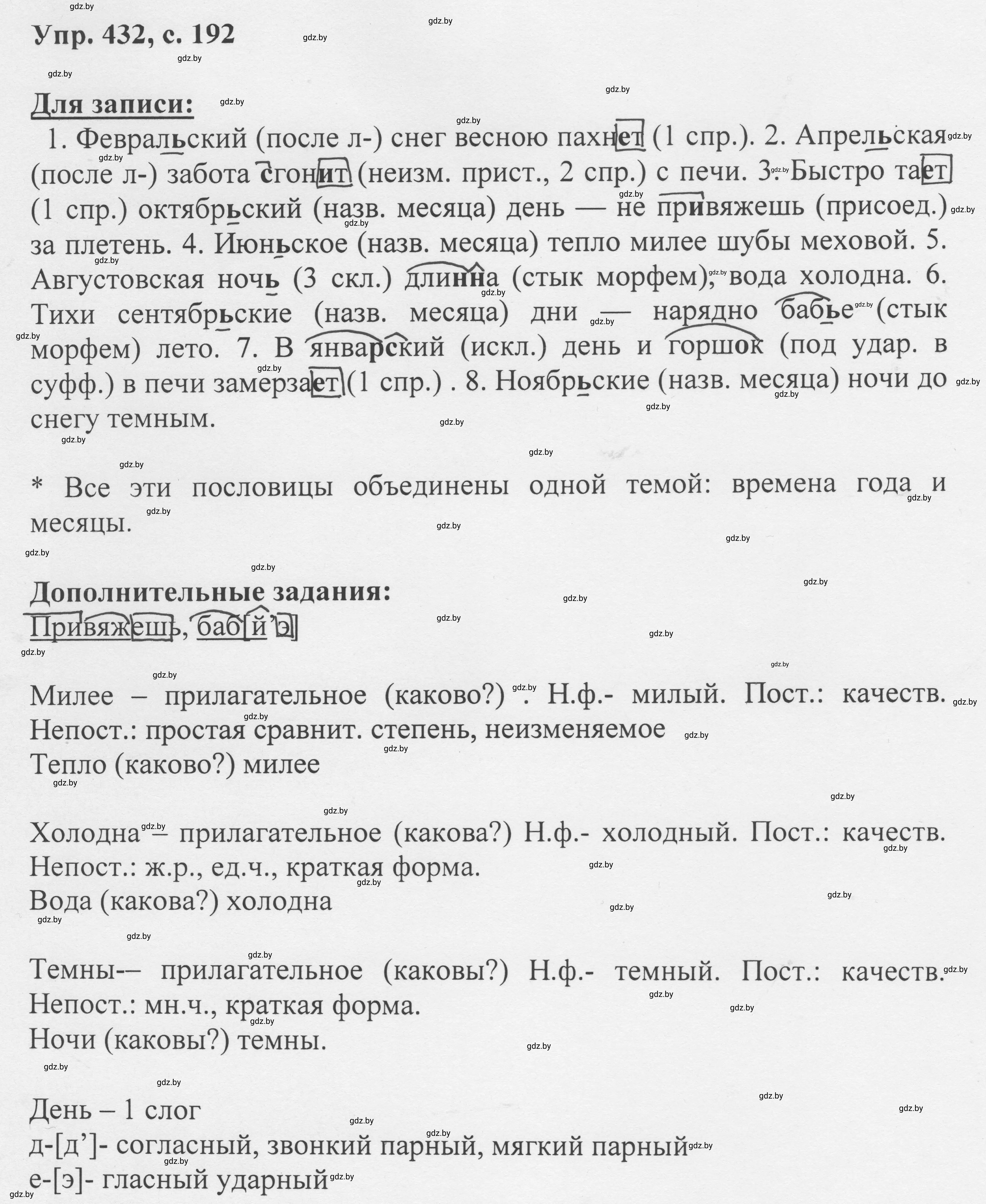 Решение 2. номер 432 (страница 192) гдз по русскому языку 6 класс Мурина, Игнатович, учебник