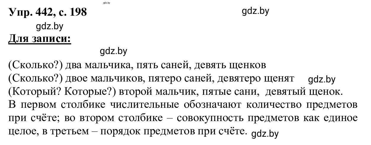 Решение 2. номер 442 (страница 198) гдз по русскому языку 6 класс Мурина, Игнатович, учебник