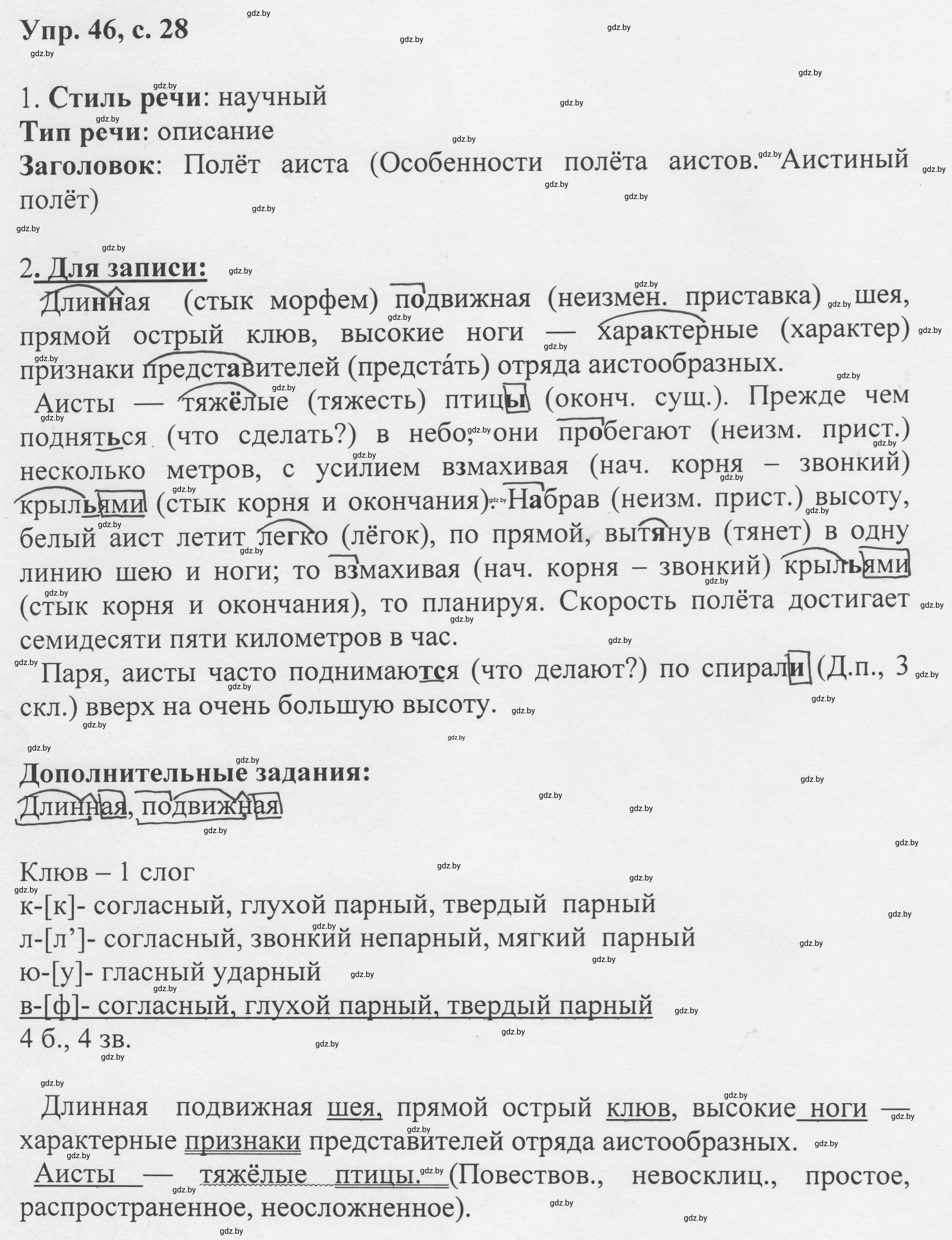 Решение 2. номер 46 (страница 28) гдз по русскому языку 6 класс Мурина, Игнатович, учебник