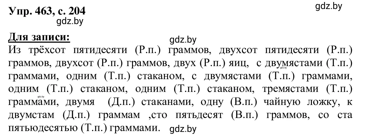 Решение 2. номер 463 (страница 204) гдз по русскому языку 6 класс Мурина, Игнатович, учебник