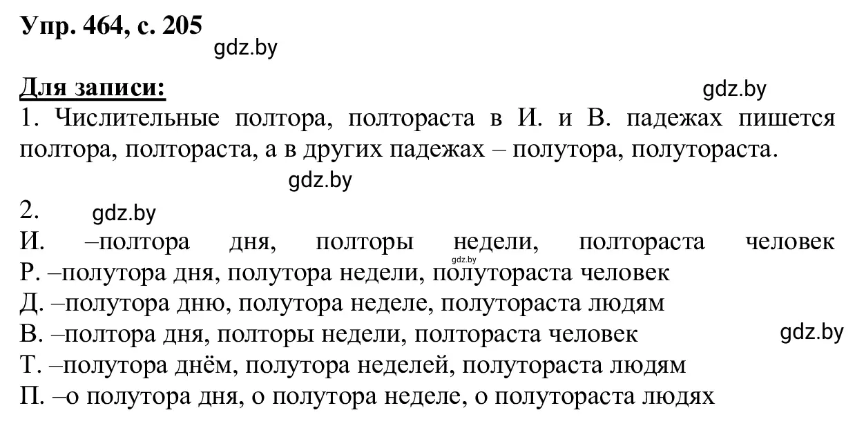 Решение 2. номер 464 (страница 205) гдз по русскому языку 6 класс Мурина, Игнатович, учебник