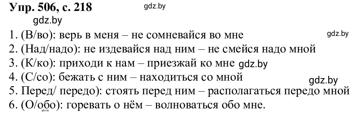 Решение 2. номер 506 (страница 218) гдз по русскому языку 6 класс Мурина, Игнатович, учебник