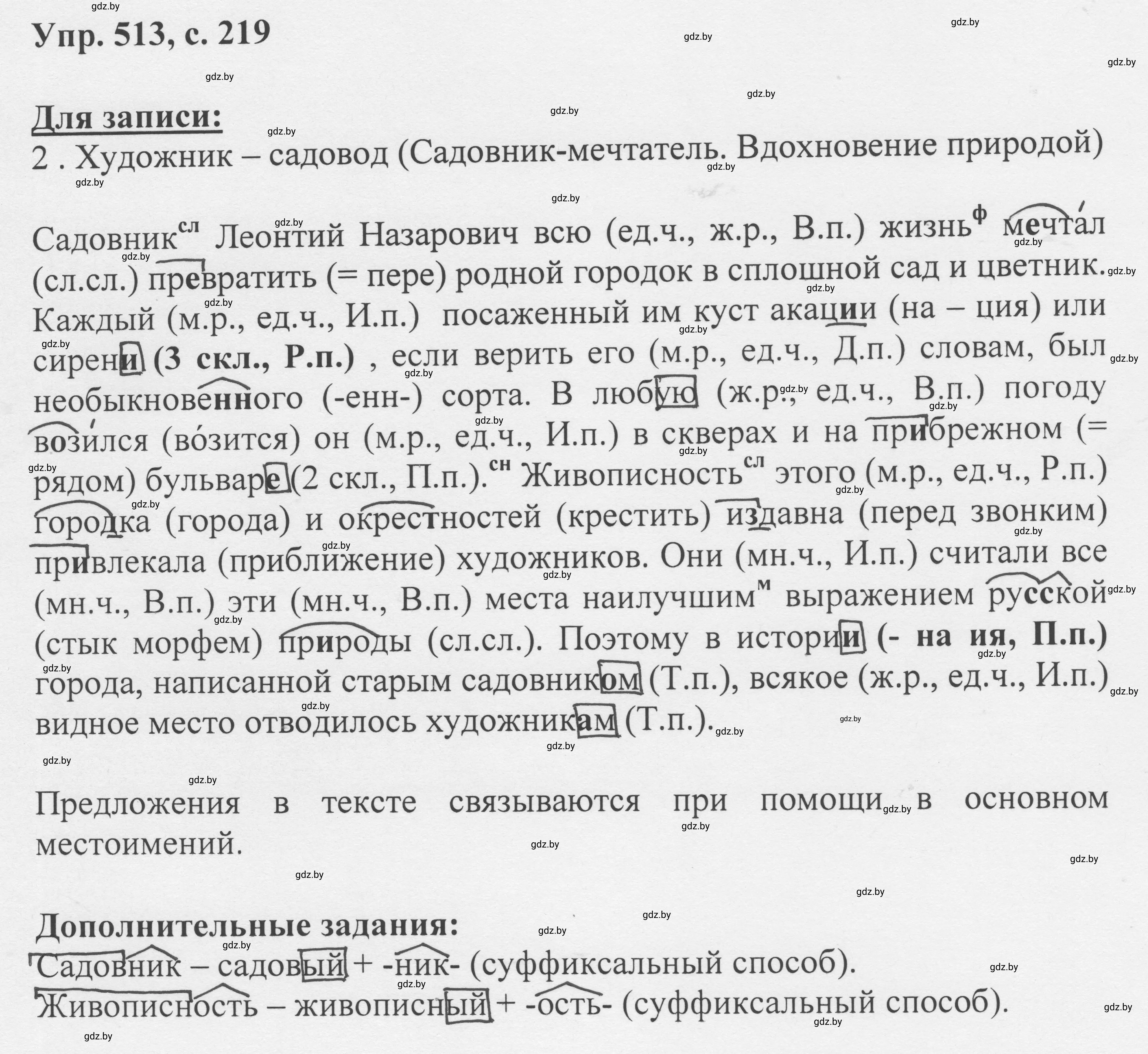 Решение 2. номер 513 (страница 219) гдз по русскому языку 6 класс Мурина, Игнатович, учебник