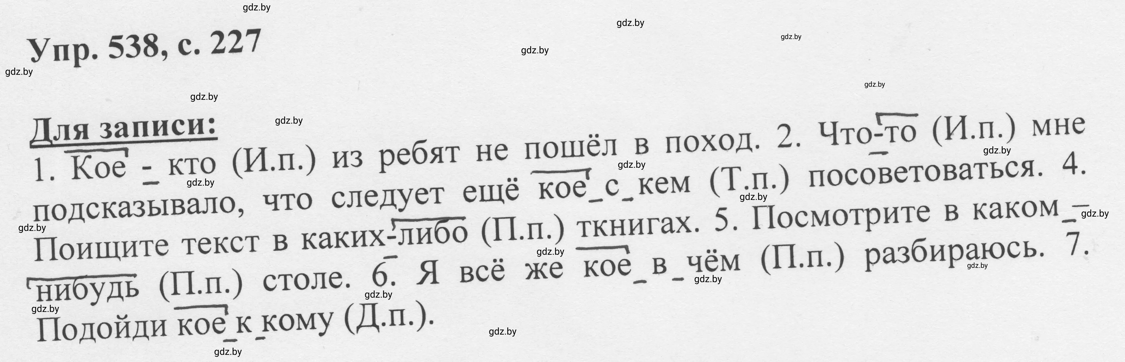 Решение 2. номер 538 (страница 227) гдз по русскому языку 6 класс Мурина, Игнатович, учебник