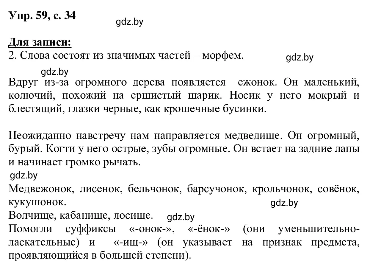 Решение 2. номер 59 (страница 34) гдз по русскому языку 6 класс Мурина, Игнатович, учебник