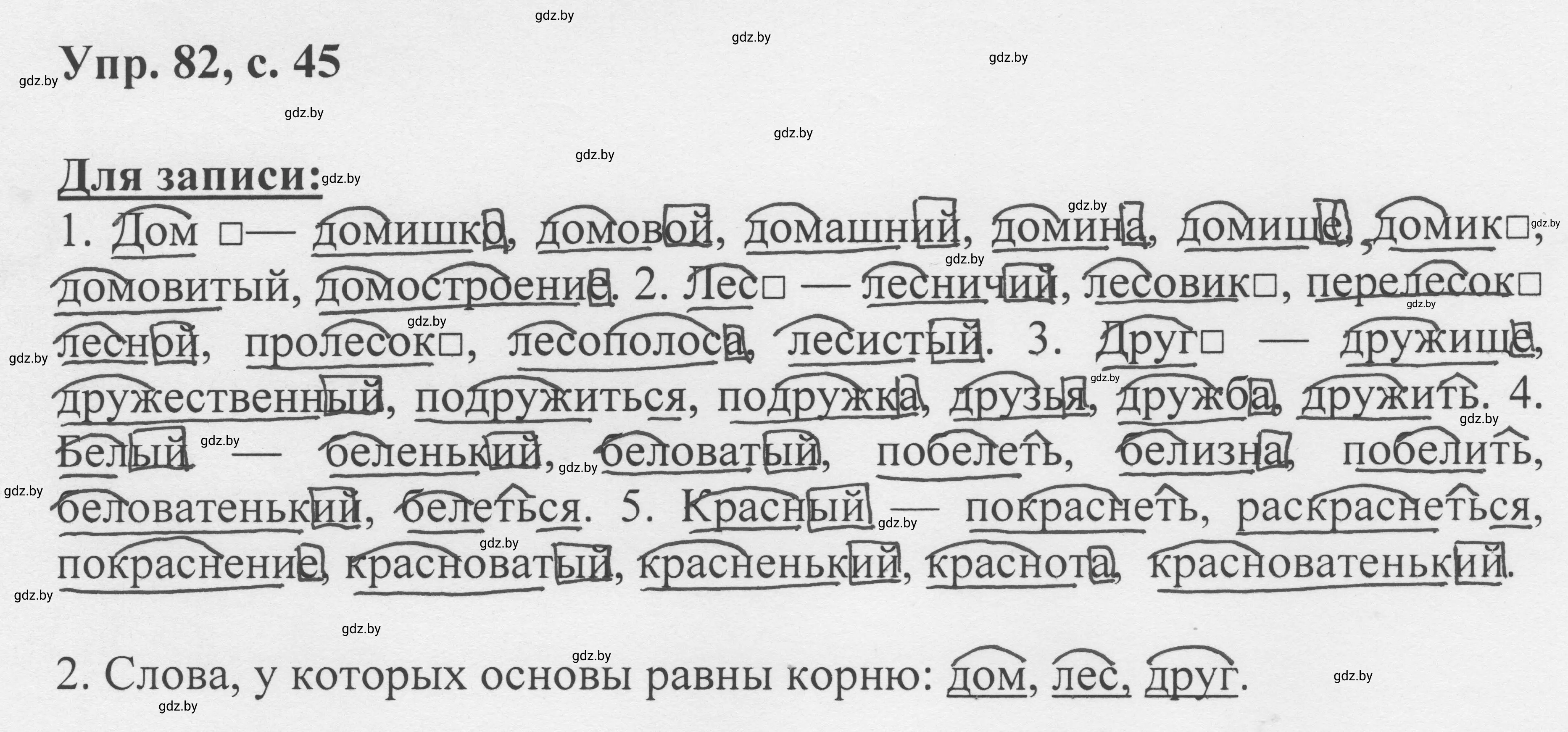 Решение 2. номер 82 (страница 45) гдз по русскому языку 6 класс Мурина, Игнатович, учебник