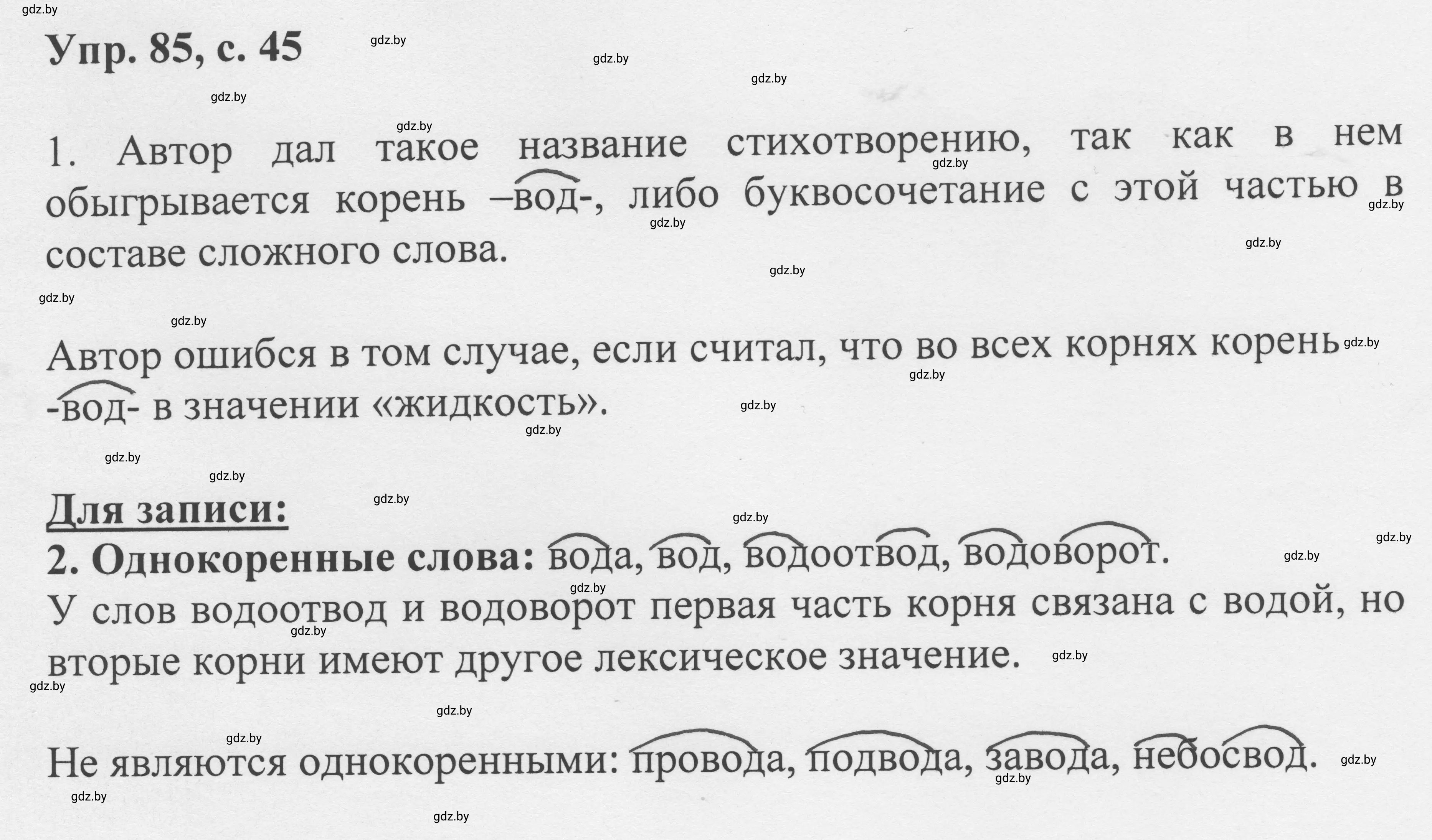 Решение 2. номер 85 (страница 45) гдз по русскому языку 6 класс Мурина, Игнатович, учебник