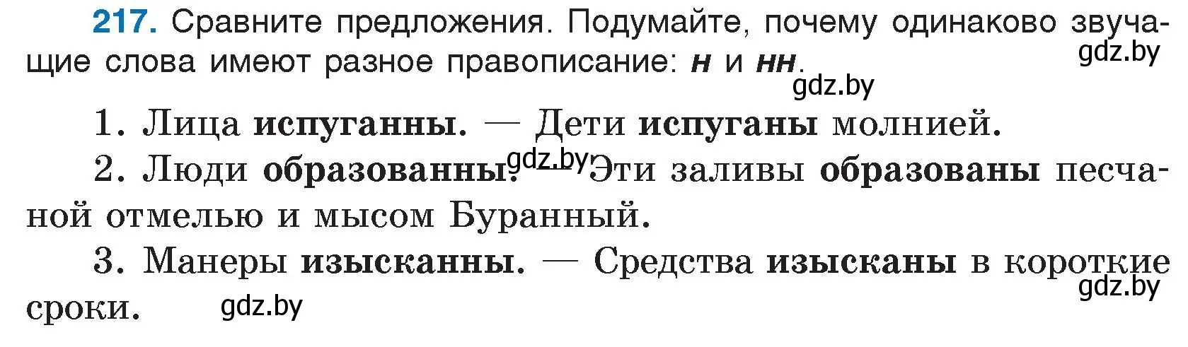 Условие номер 217 (страница 106) гдз по русскому языку 7 класс Волынец, Литвинко, учебник