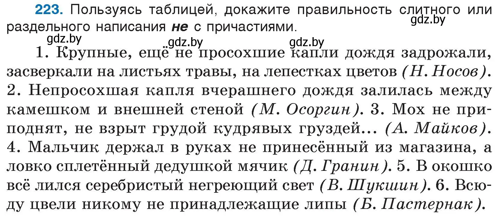 Условие номер 223 (страница 109) гдз по русскому языку 7 класс Волынец, Литвинко, учебник