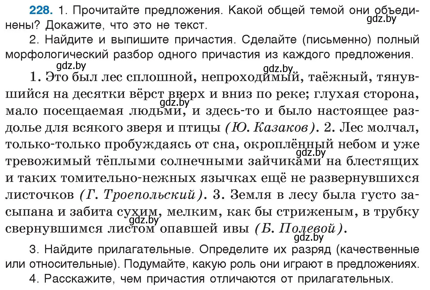 Условие номер 228 (страница 112) гдз по русскому языку 7 класс Волынец, Литвинко, учебник