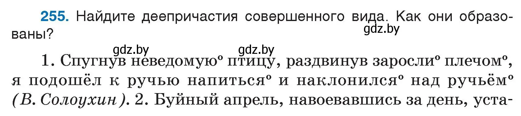 Условие номер 255 (страница 126) гдз по русскому языку 7 класс Волынец, Литвинко, учебник